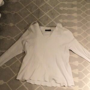 Brandy Melville Cream Fitted V-Neck Sweater